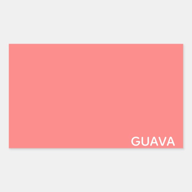 Pegatina Rectangular Nombre de color rosa guayaba (Anverso)
