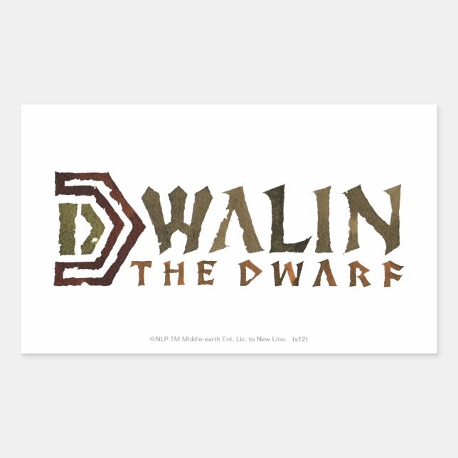 Pegatina Rectangular Nombre de Dwalin (Anverso)