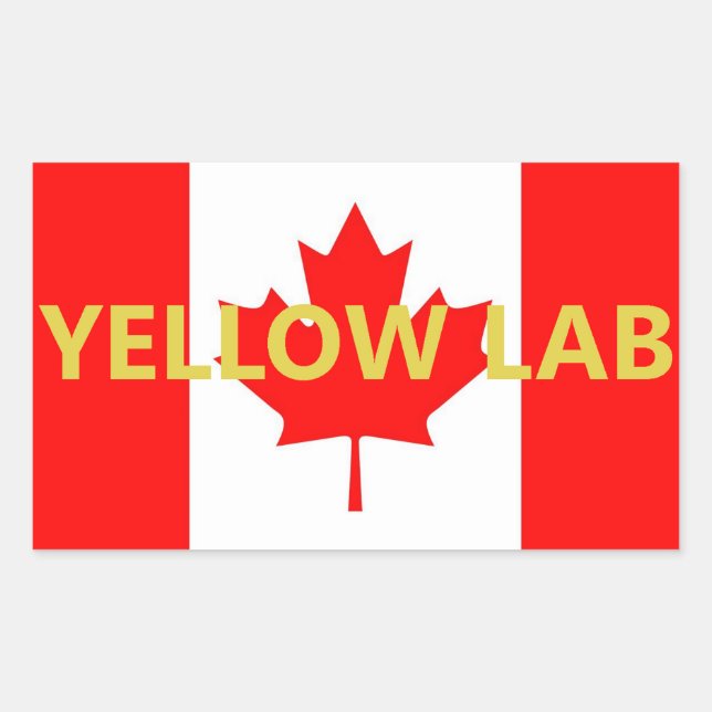 Pegatina Rectangular Nombre de Lab amarillo en la bandera (Anverso)