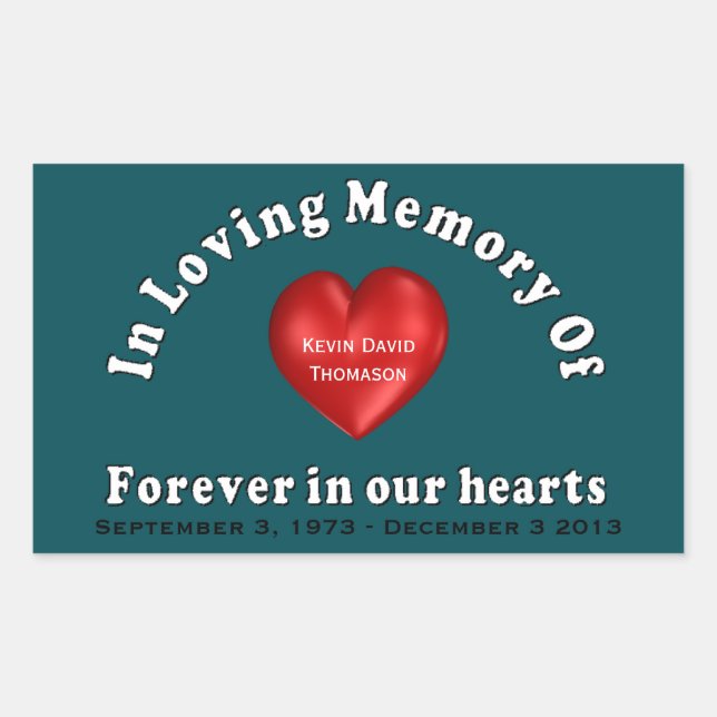 Pegatina Rectangular Nombre de personalizable Productos conmemorativos  (Anverso)