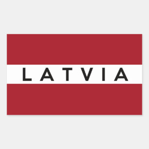 Pegatina Rectangular nombre de texto de marca de país latvia