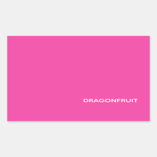 Pegatina Rectangular Nombre del color rosa de la fruta de la bebida