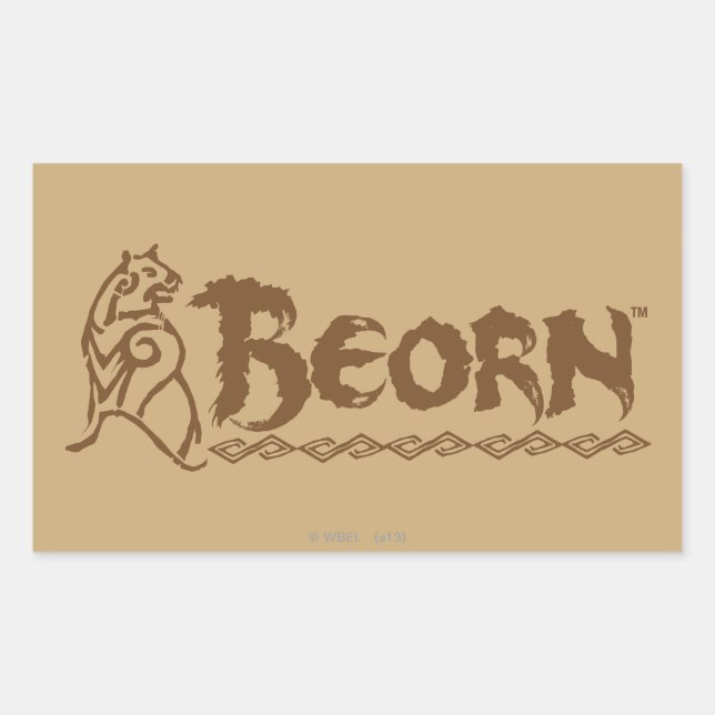 Pegatina Rectangular Nombre del oso BEORN™ (Anverso)