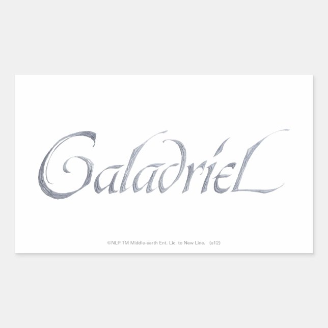 Pegatina Rectangular Nombre Galadriel Texturado (Anverso)