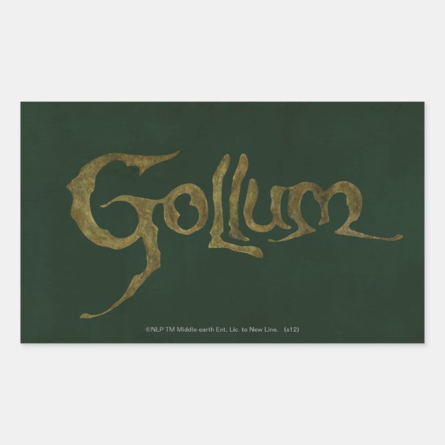 Pegatina Rectangular Nombre GOLLUM™ - Texturado (Anverso)