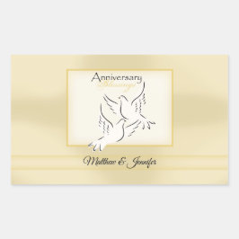 Pegatina Rectangular Nombre personalizado, bendiciones del aniversario 