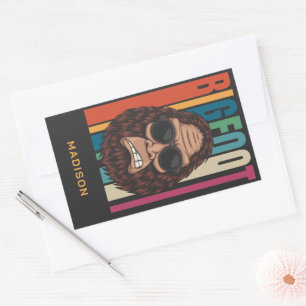 Pegatina Rectangular Nombre personalizado Bigfoot