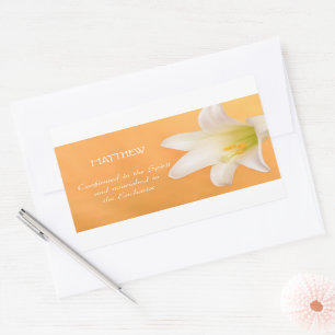 Pegatina Rectangular Nombre personalizado, celebración de RCIA felicita