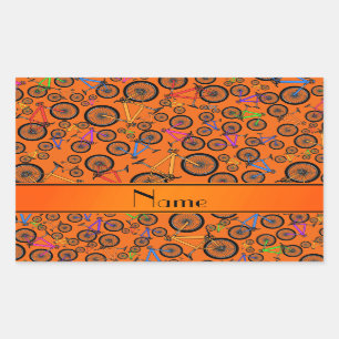 Pegatina Rectangular Nombre personalizado de las bicicletas de montaña 