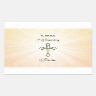 Pegatina Rectangular Nombre personalizado, décimo aniversario de la Ord