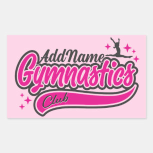 Pegatina Rectangular NOMBRE personalizado Gimnasia de salto dividido de