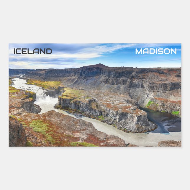Pegatina Rectangular Nombre personalizado Islandia (Anverso)