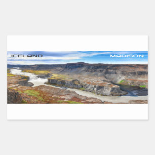 Pegatina Rectangular Nombre personalizado Islandia