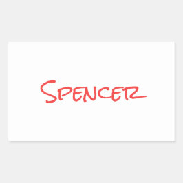 Pegatina Rectangular Nombre personalizado minimalista con monograma