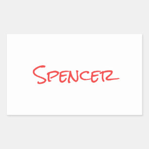 Pegatina Rectangular Nombre personalizado minimalista con monograma