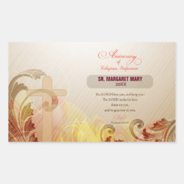 Pegatina Rectangular Nombre personalizado y monja de año, 60º aniversar
