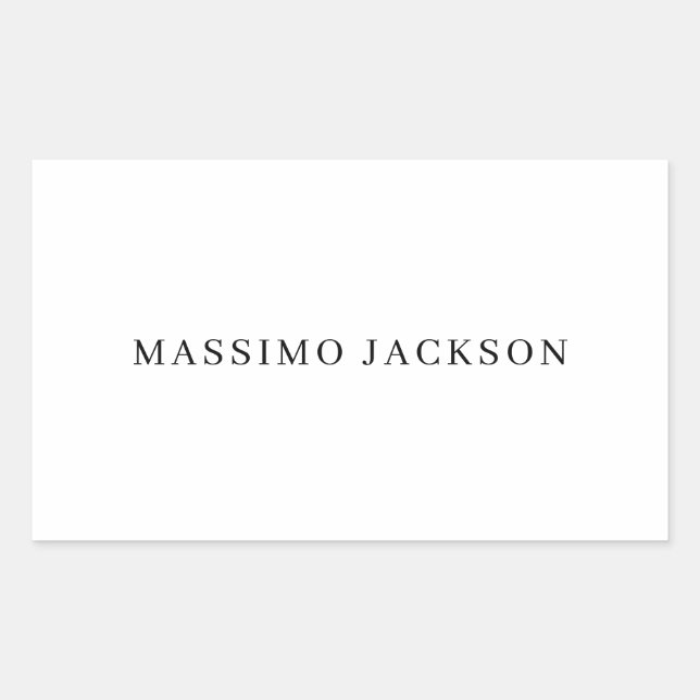 Pegatina Rectangular Nombre propio decorativo chic sencillo simple negr (Anverso)