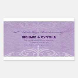 Pegatina Rectangular Nombres personalizados, 50 aniversario Boda a pare