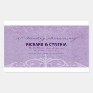 Pegatina Rectangular Nombres personalizados, 50 aniversario de bodas pa