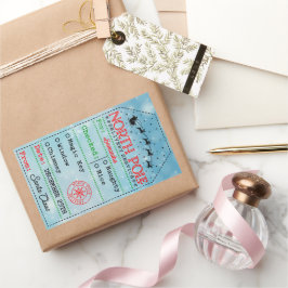 Pegatina Rectangular North Pole Express: Special Delivery Tag