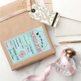 Pegatina Rectangular North Pole Express: Special Delivery Tag