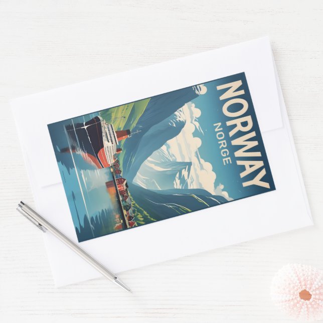 Pegatina Rectangular Noruega (Sobre)