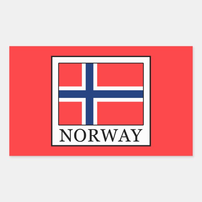 Pegatina Rectangular Noruega (Anverso)