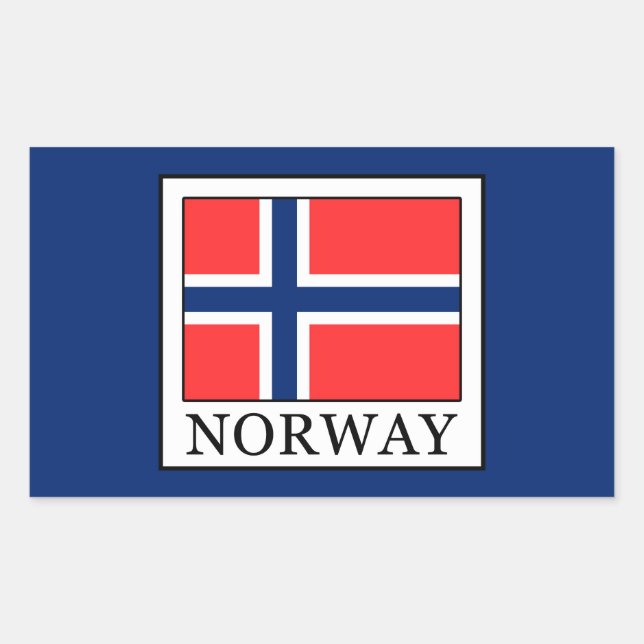 Pegatina Rectangular Noruega (Anverso)
