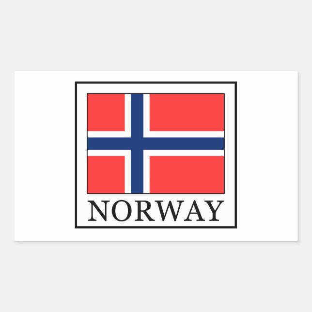 Pegatina Rectangular Noruega (Anverso)
