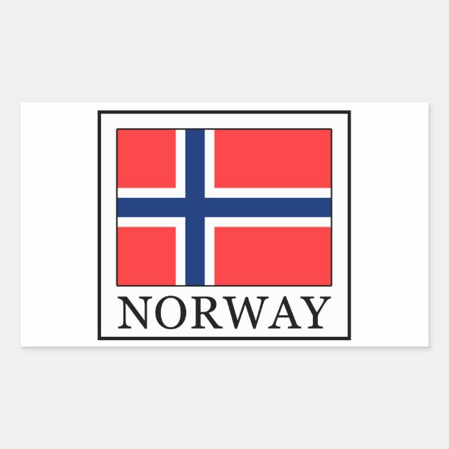 Pegatina Rectangular Noruega (Anverso)