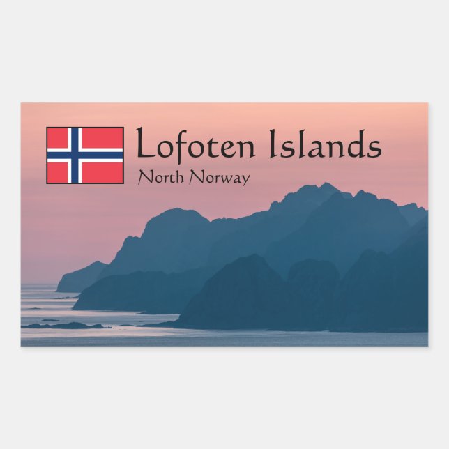 Pegatina Rectangular Noruega Lofoten (Anverso)