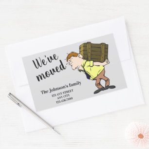 Pegatina Rectangular Nos hemos movido