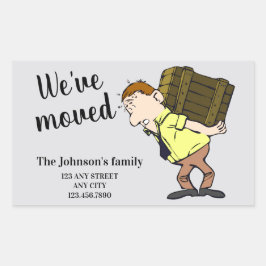 Pegatina Rectangular Nos hemos movido