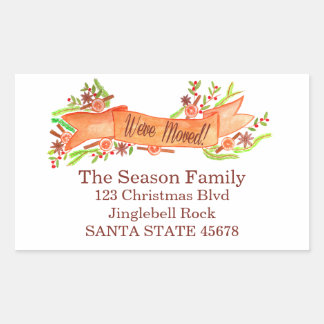 Pegatina Rectangular Nos hemos mudado/nueva dirección , Navidades de ac