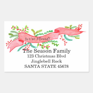 Pegatina Rectangular Nos hemos mudado/nueva dirección , Navidades de ac