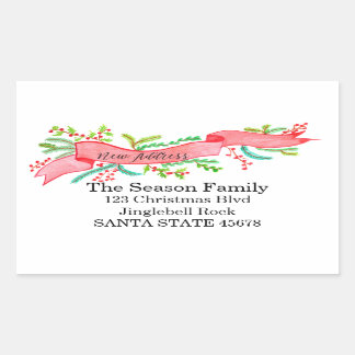 Pegatina Rectangular Nos hemos mudado/nueva dirección , Navidades de ac