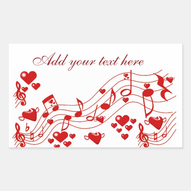 Pegatina Rectangular Notas de amor_ (Anverso)