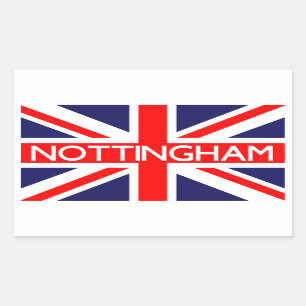 Pegatina Rectangular Nottingham: Bandera británica