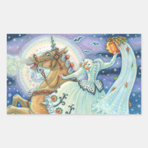 PEGATINA RECTANGULAR NOVIA DEL FLOJO DE SUEÑO, PEGATINAS DE UNICORN SHE