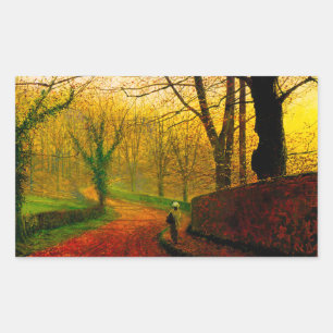 Pegatina Rectangular Noviembre por la tarde Stapleton Park Grimshaw