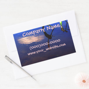 Pegatina Rectangular Nube de siluetas acuáticas