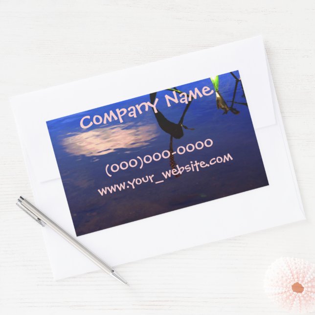 Pegatina Rectangular Nube de siluetas acuáticas (Sobre)