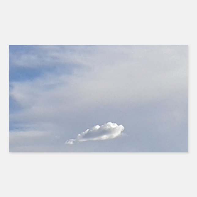 Pegatina Rectangular Nube Y Nube (Anverso)