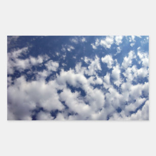 Pegatina Rectangular Nubes esponjosas En El Cielo Azul