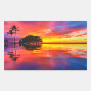 Pegatina Rectangular Nubes majestuosas y reflexión