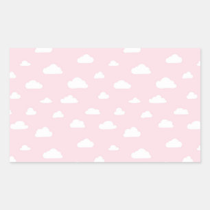 Pegatina Rectangular Nubes Personalizados blancas en el patrón de fondo