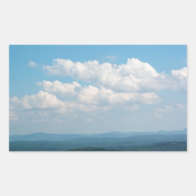 Pegatina Rectangular Nubes sobre montañas (Anverso)