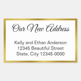 Pegatina Rectangular Nuestra nueva dirección: Invitación de movimiento