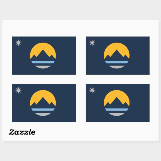 Pegatina Rectangular Nueva bandera de Reno, Nevada (Hoja)