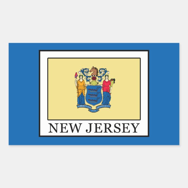 Pegatina Rectangular Nueva Jersey (Anverso)